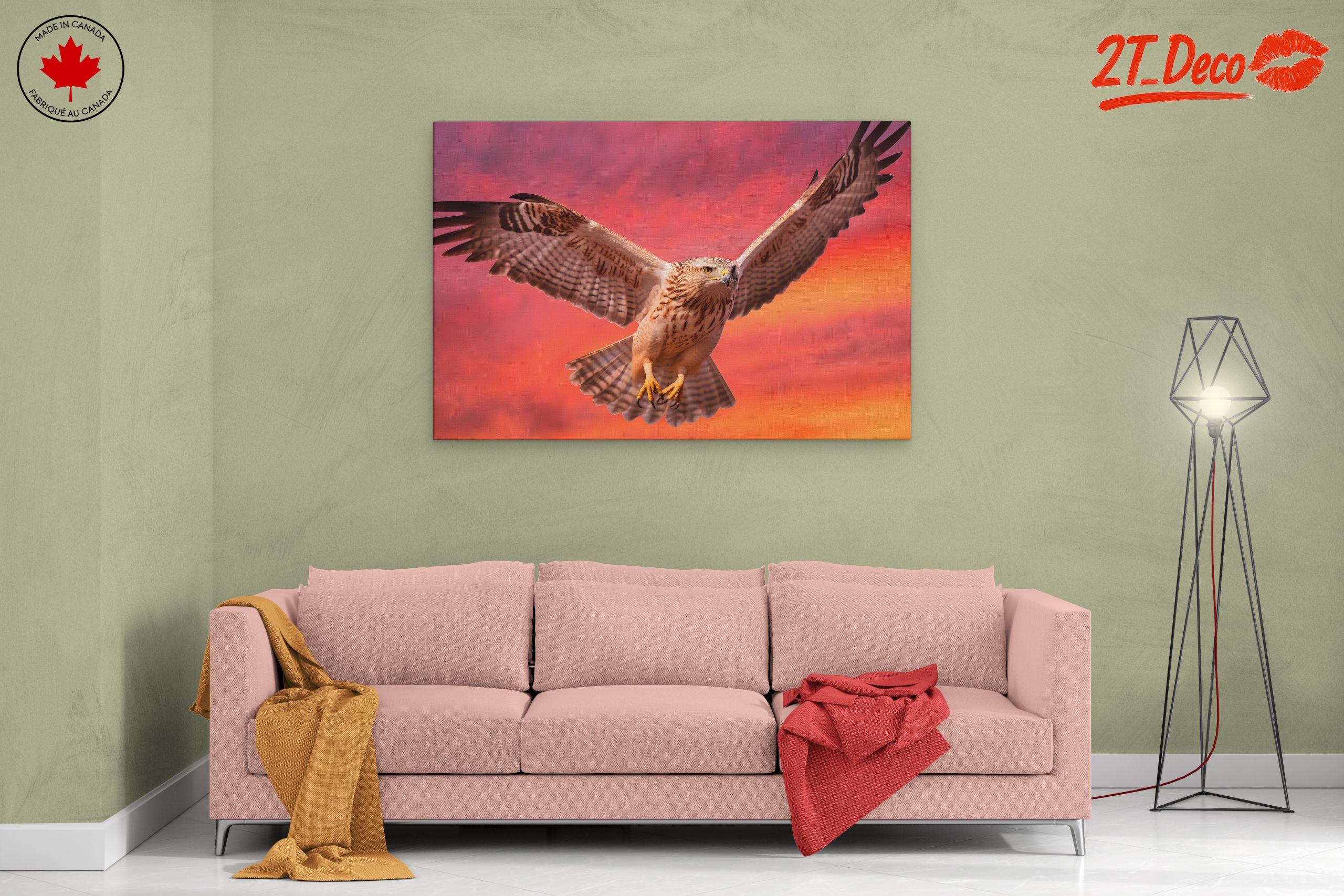 Majestic Hawk in Sunset Sky - Image 2