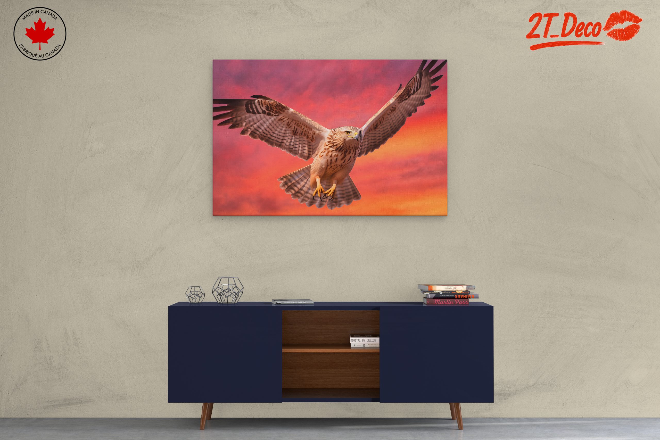Majestic Hawk in Sunset Sky - Image 3