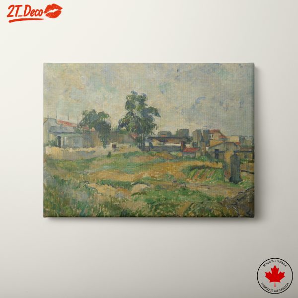 Serene Rural Landscape with Trees and Buildings