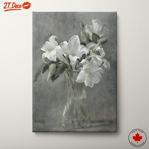 Elegant White Floral Arrangement Artwork