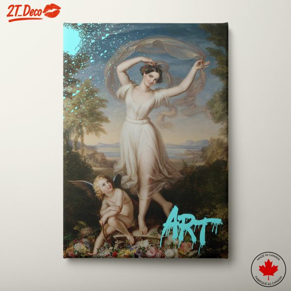 Elegant Contemporary Dance Artwork Featuring a Cherub