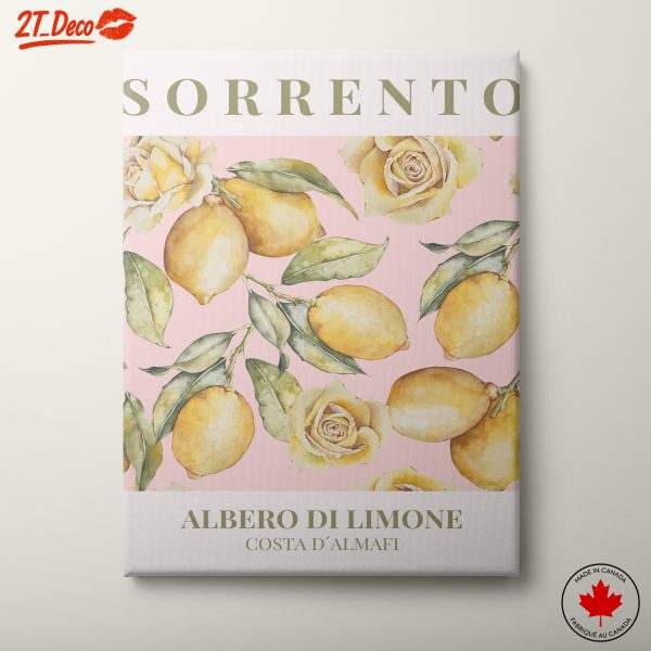 Sorrento Lemon and Rose Floral Art