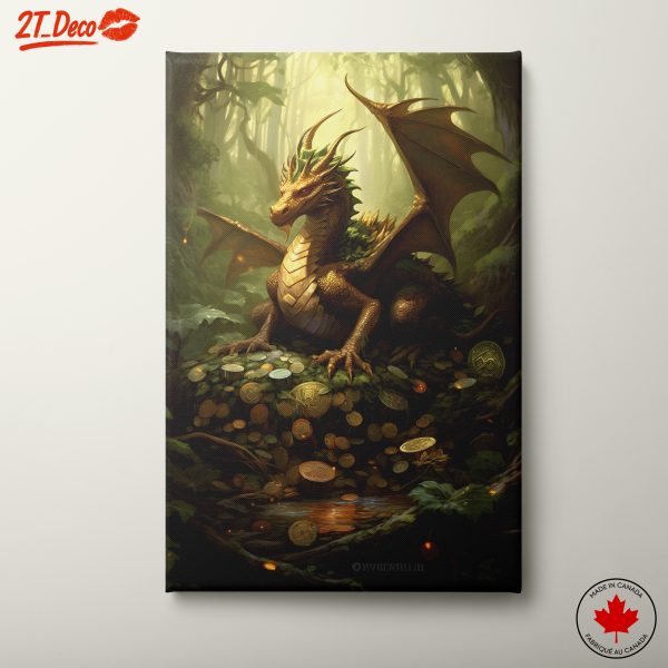 Majestic Dragon Surrounded by Gold Coins