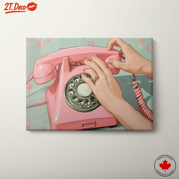 Pink Vintage Telephone Artwork