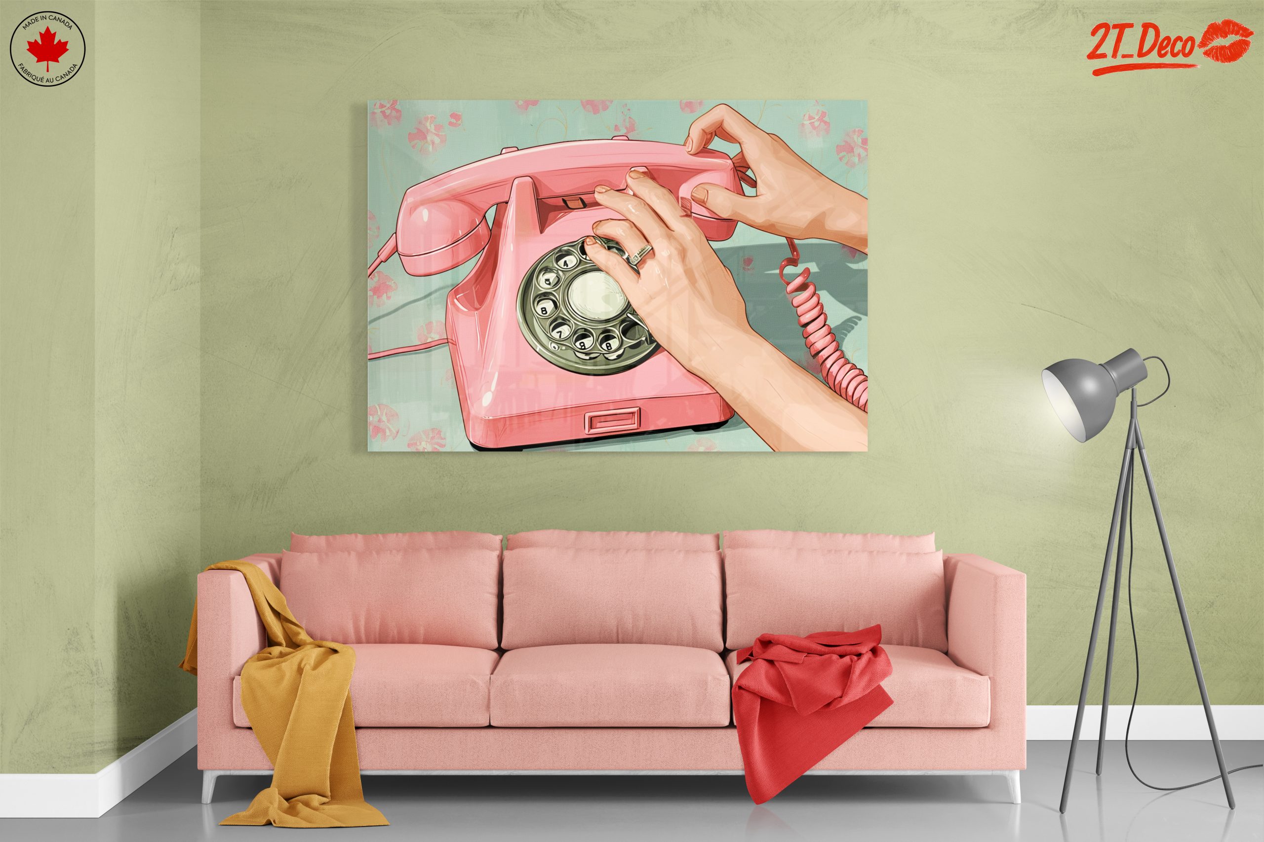 Pink Vintage Telephone Artwork - Image 7