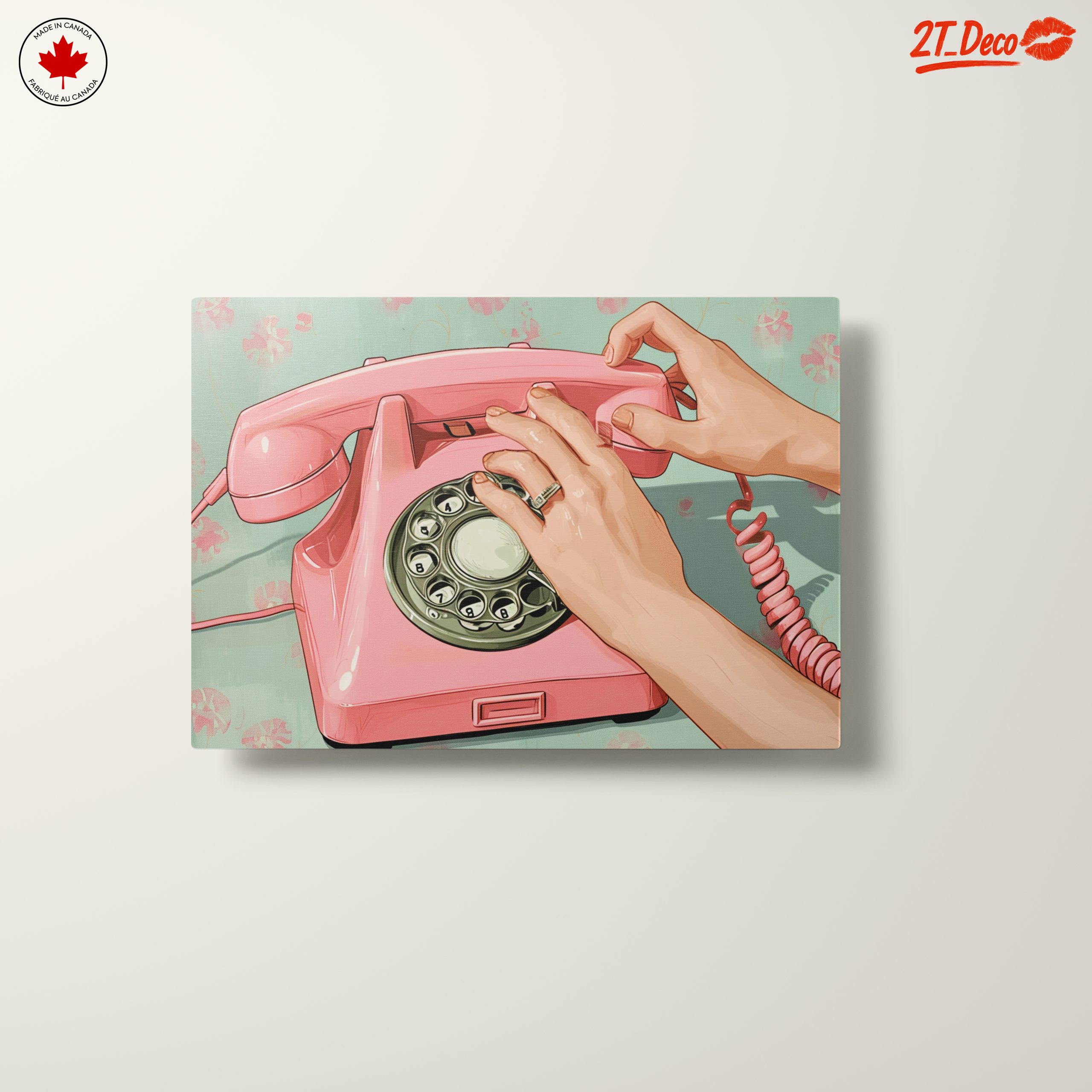 Pink Vintage Telephone Artwork - Image 10
