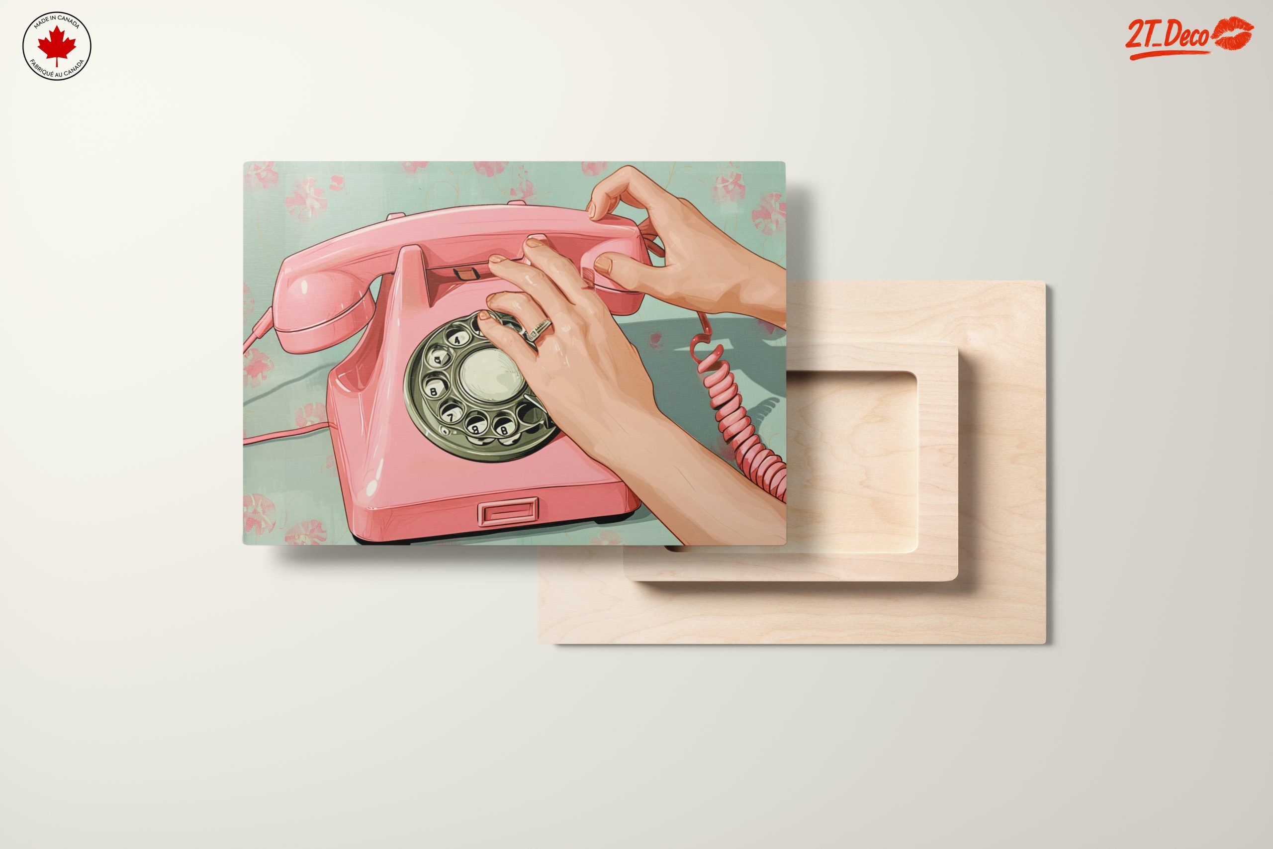 Pink Vintage Telephone Artwork - Image 11
