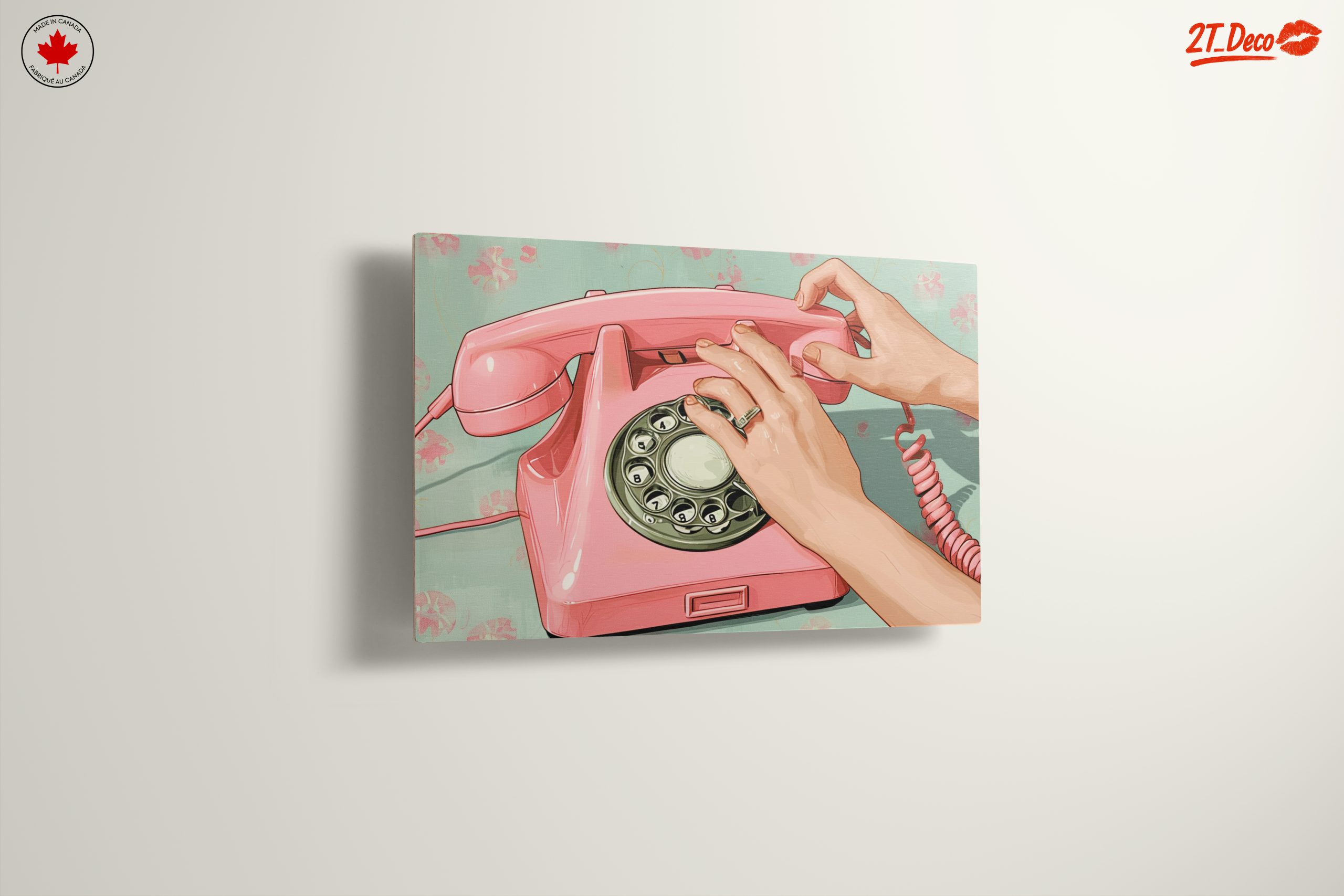 Pink Vintage Telephone Artwork - Image 13