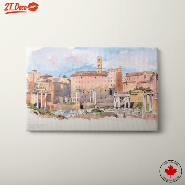 Watercolor View of Roman Architecture