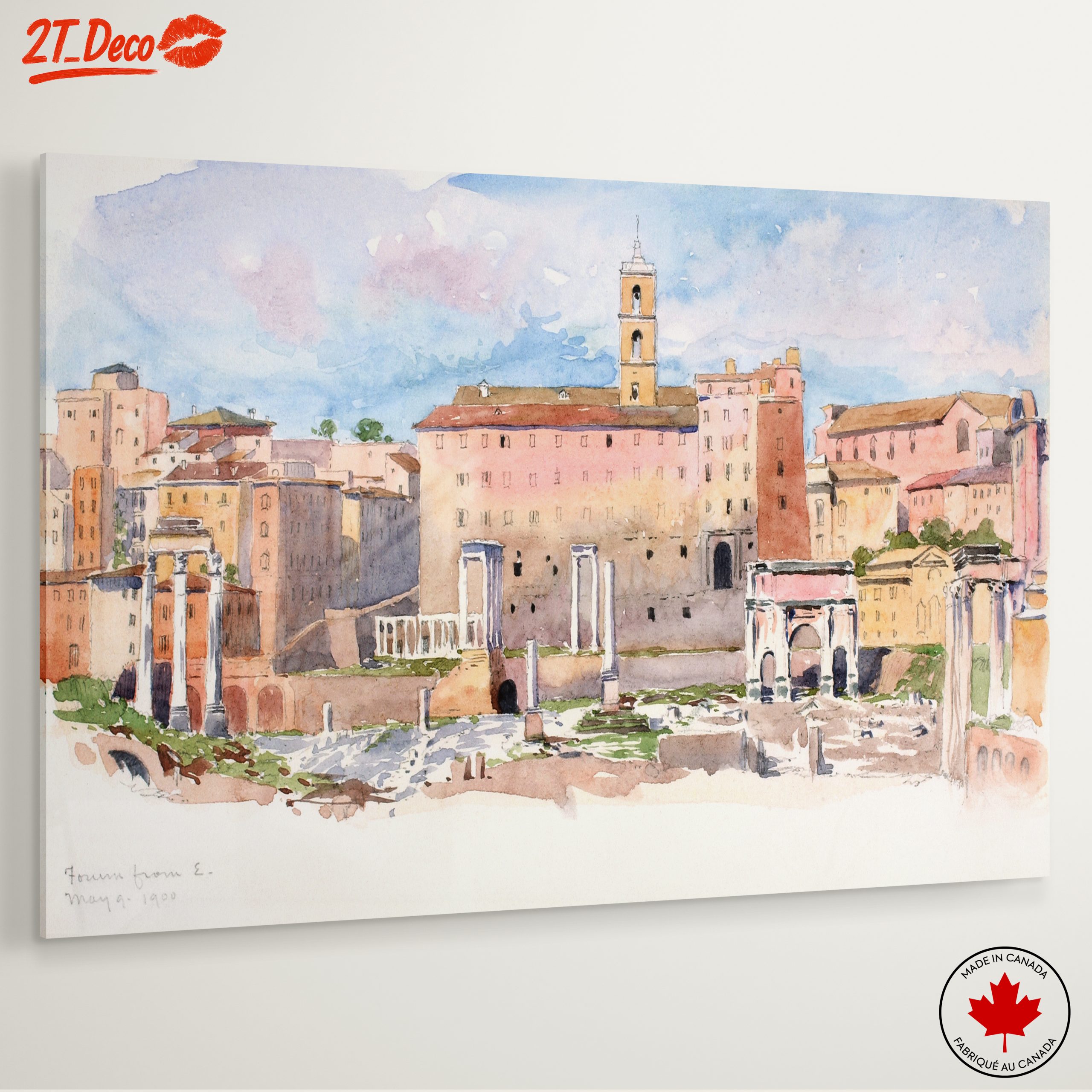 Watercolor View of Roman Architecture - Image 6