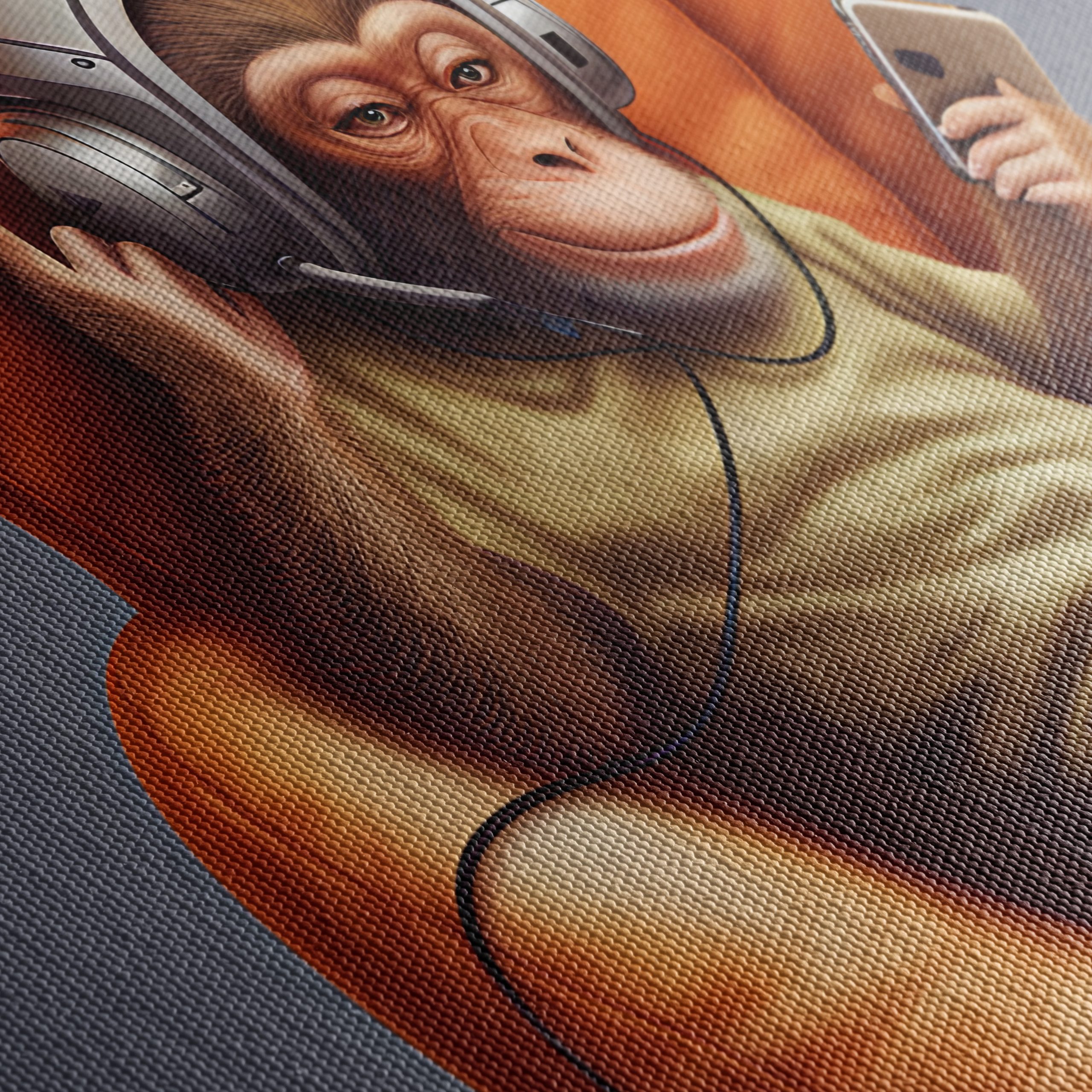 Cute Monkey Enjoying Music in a Cozy Chair - Image 5