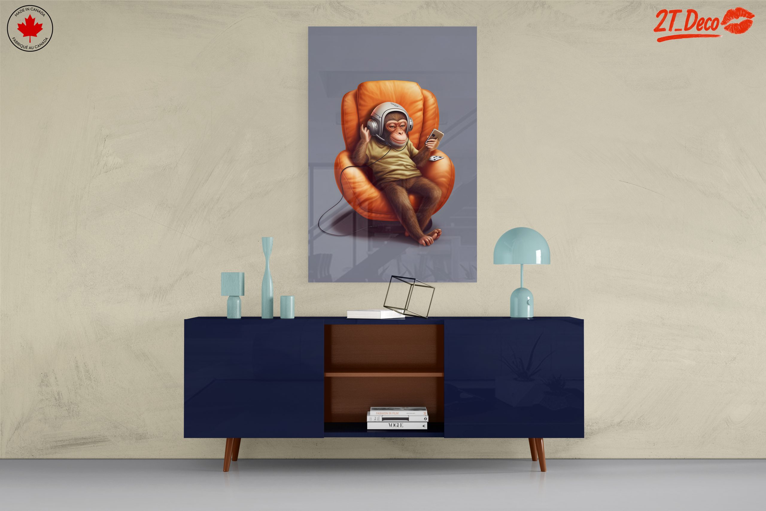 Cute Monkey Enjoying Music in a Cozy Chair - Image 8