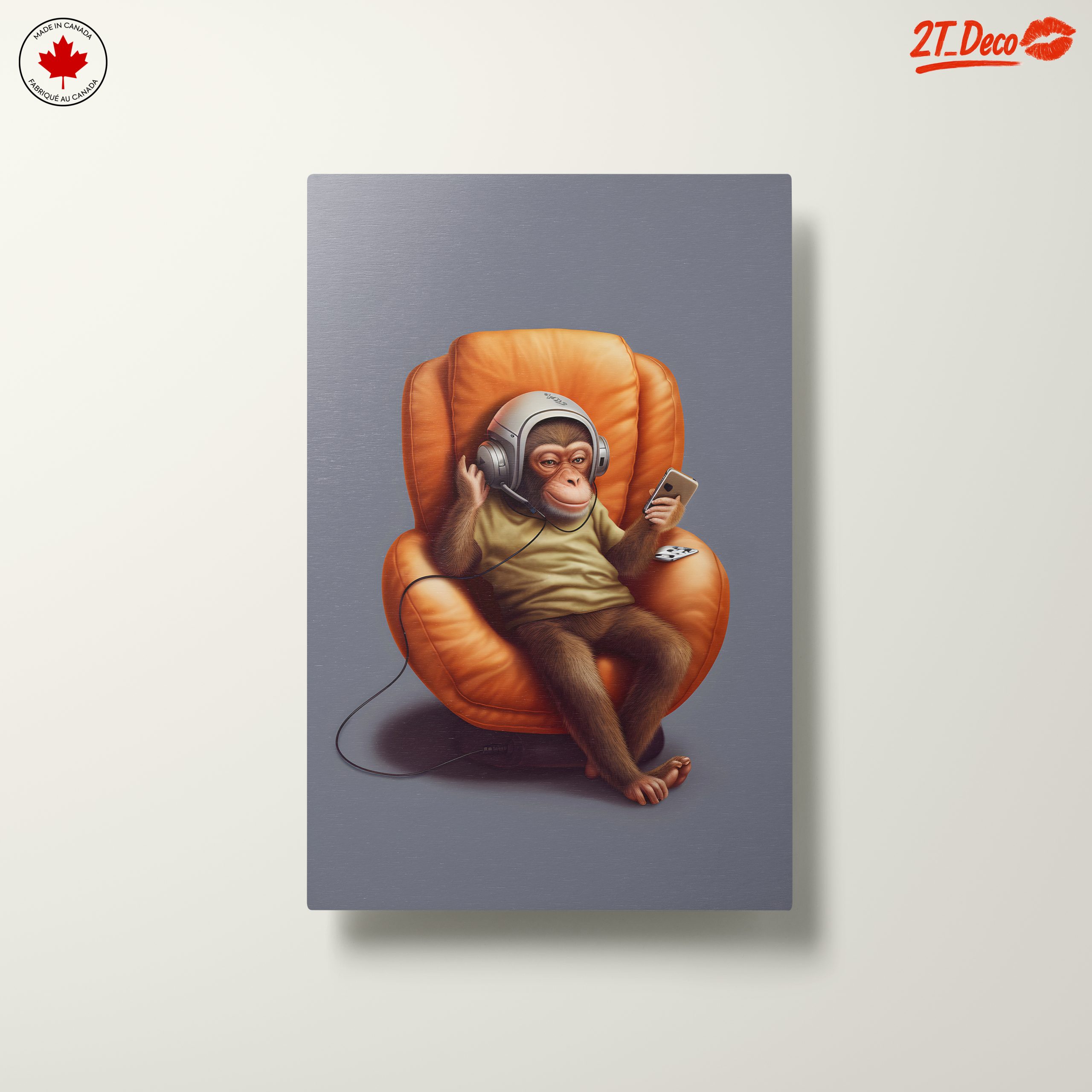 Cute Monkey Enjoying Music in a Cozy Chair - Image 10