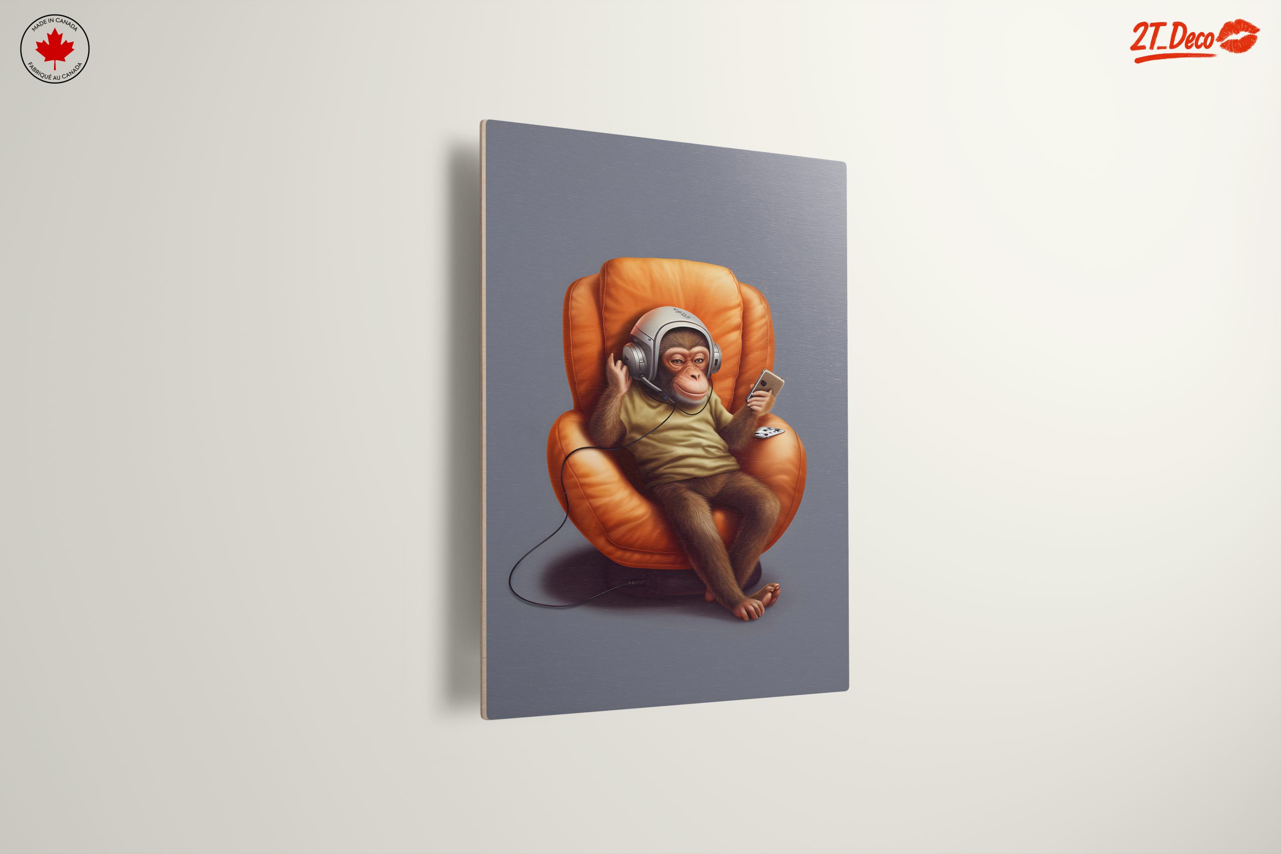 Cute Monkey Enjoying Music in a Cozy Chair - Image 13