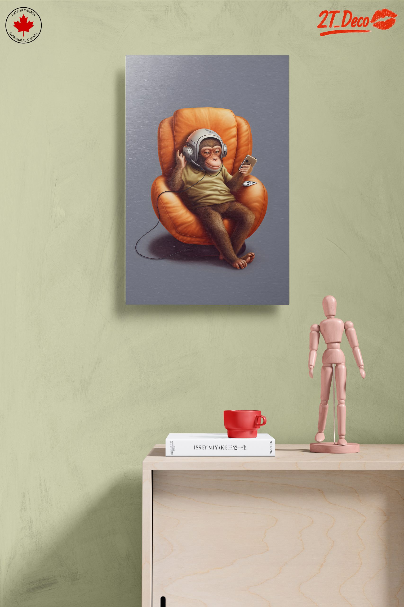Cute Monkey Enjoying Music in a Cozy Chair - Image 14