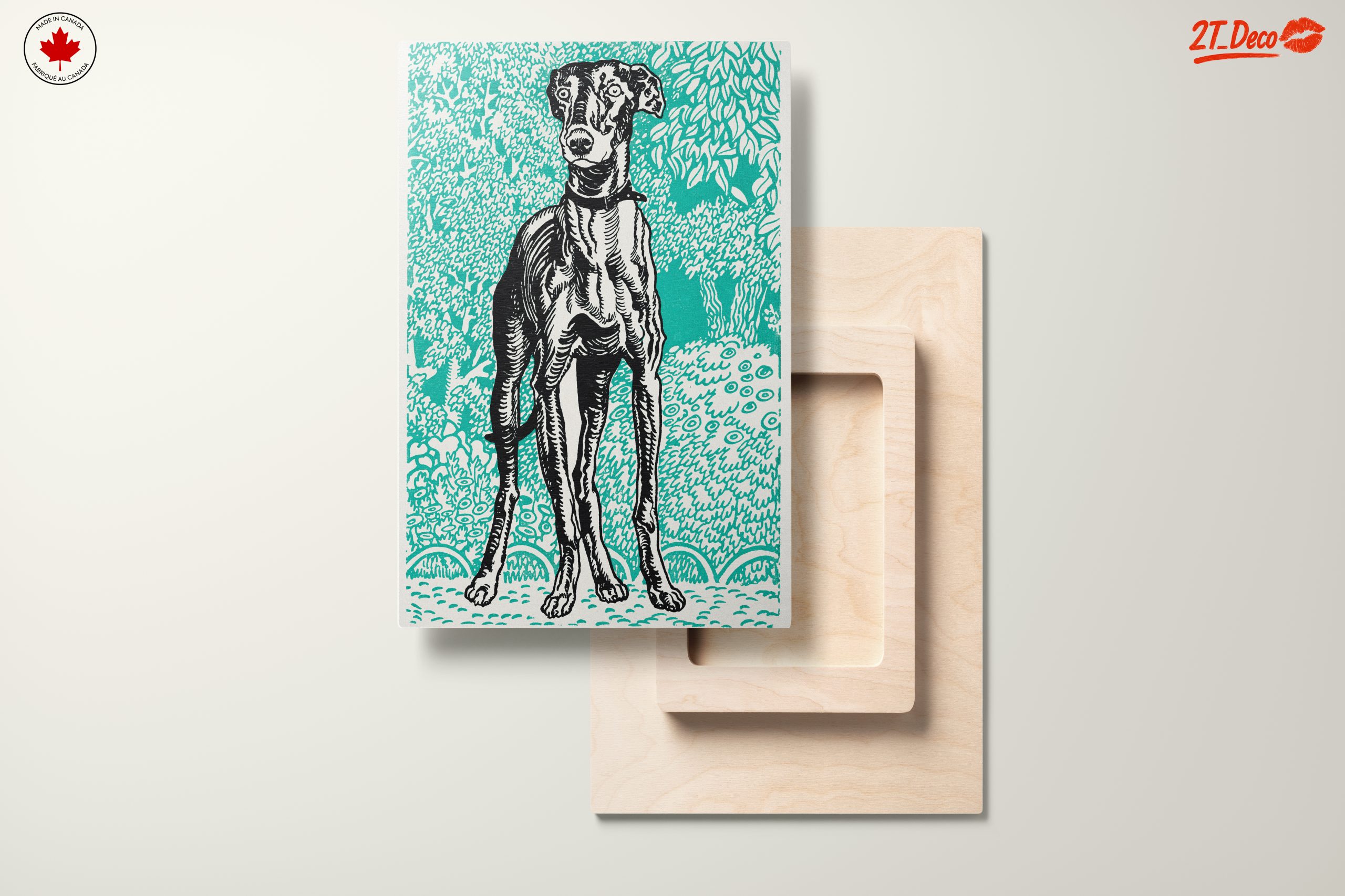 Stylized Dog Portrait Against Turquoise Background - Image 11