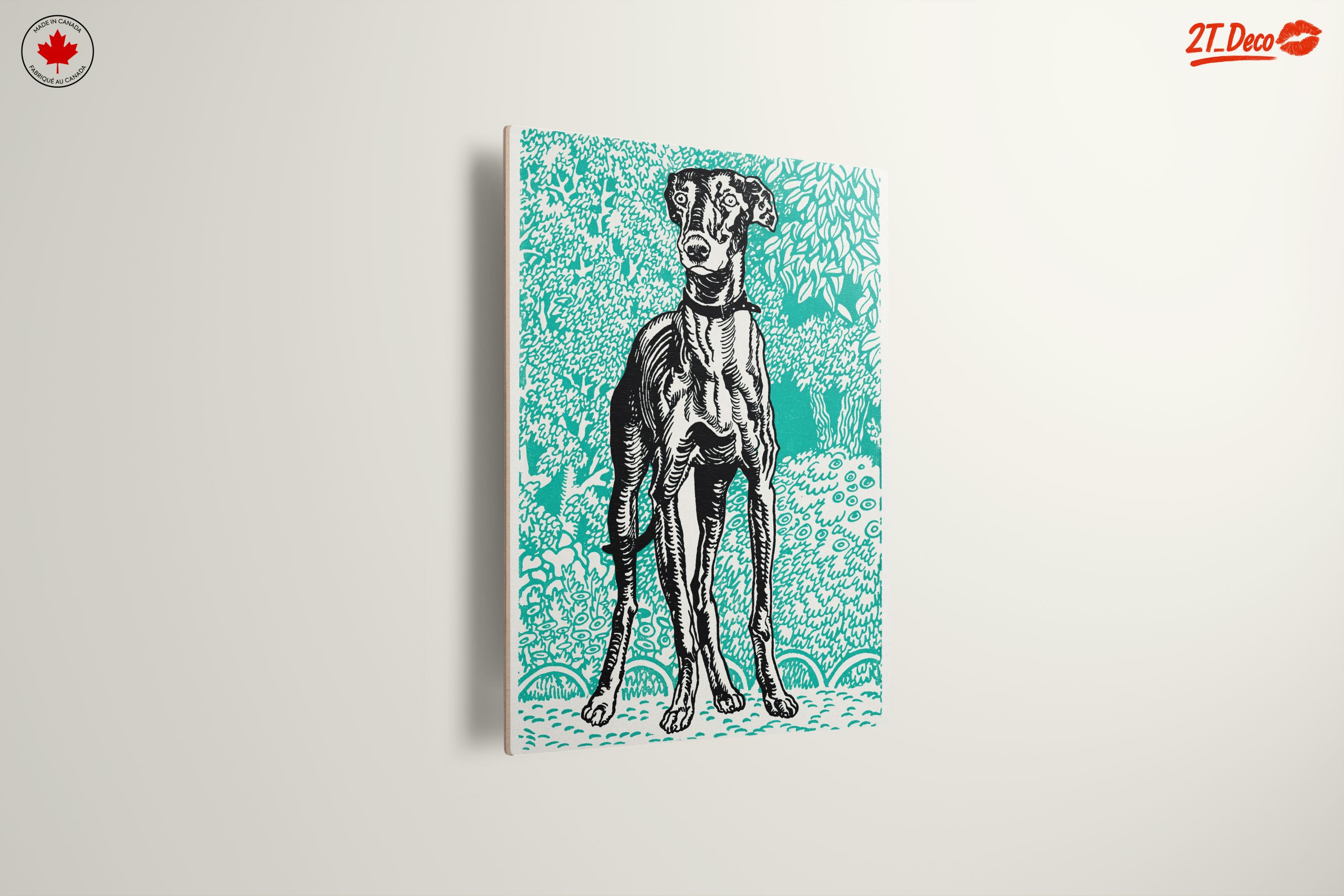 Stylized Dog Portrait Against Turquoise Background - Image 13