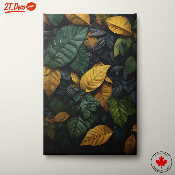 Lush Botanical Leaves with Vibrant Colors