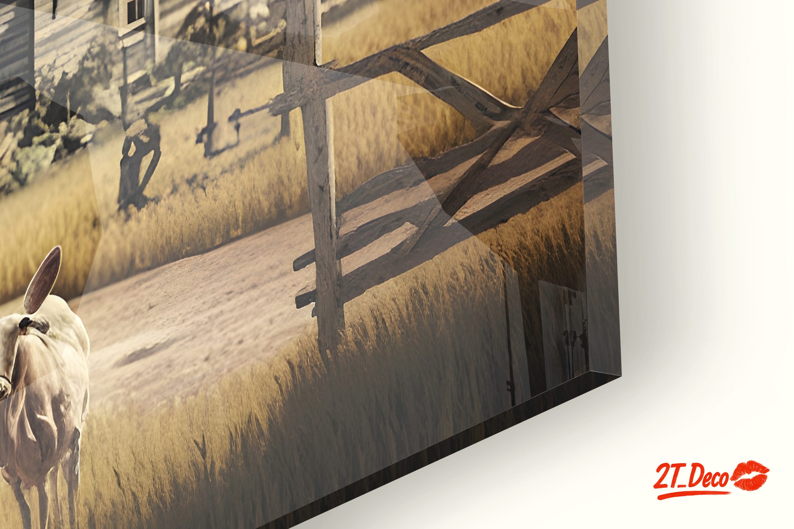 Rustic Farm Scene with Animals and Windmill - Image 9