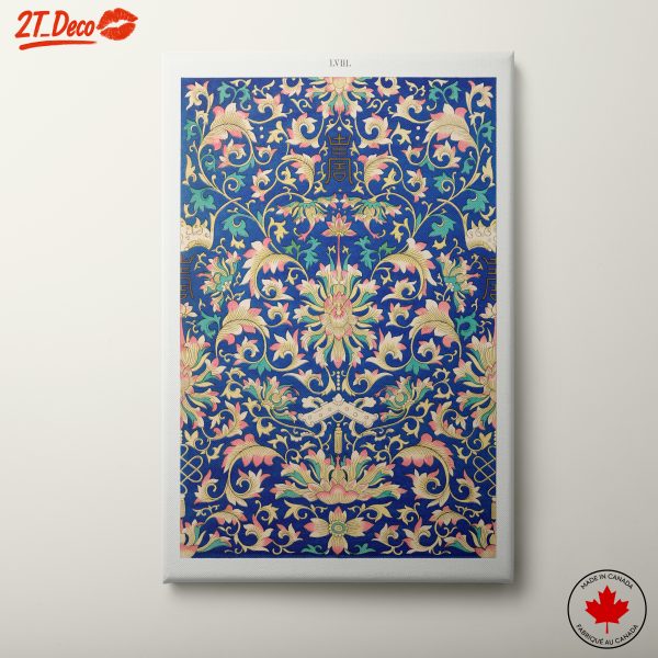 Intricate Floral Design on Vibrant Blue Background