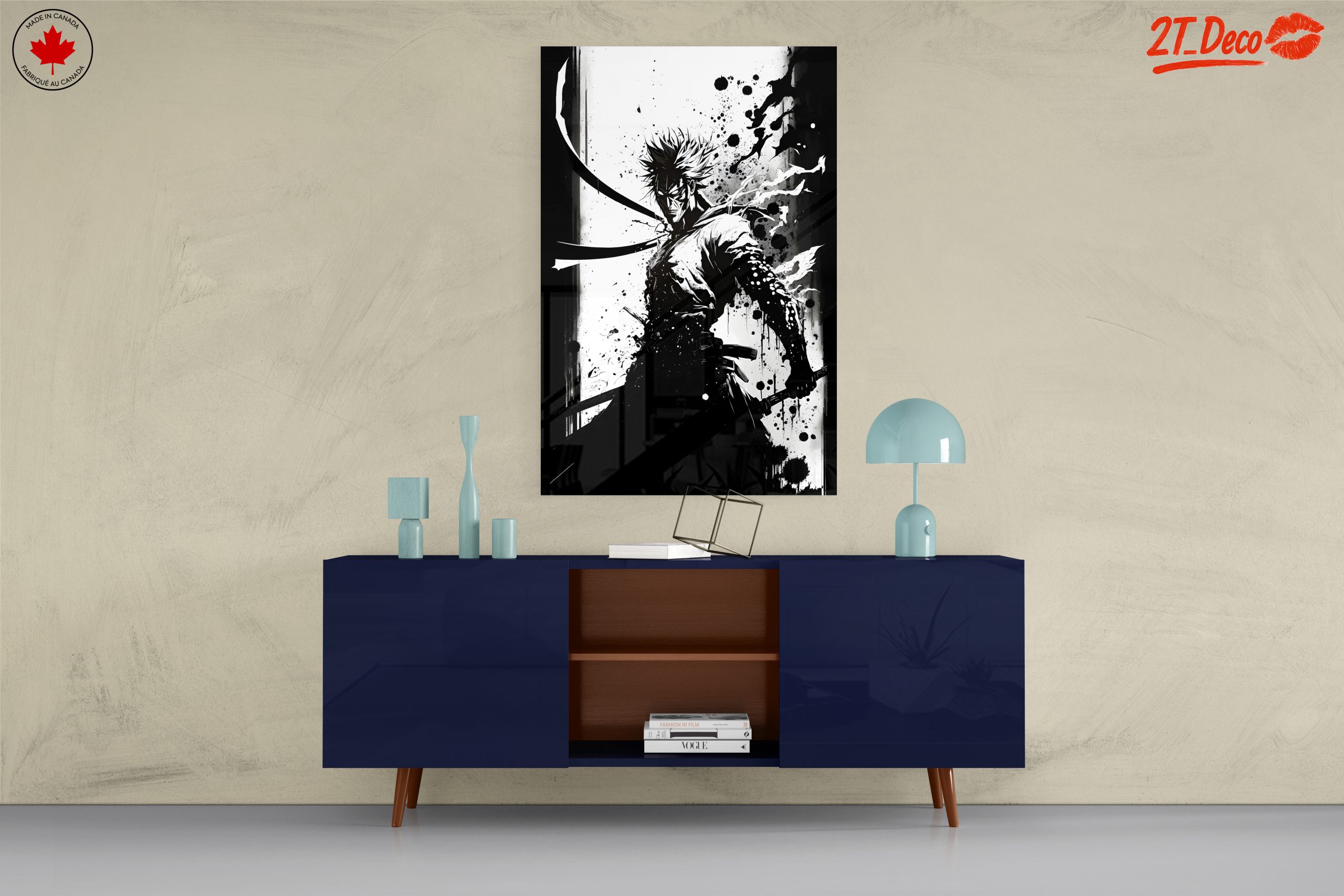 Stylized Dynamic Character Artwork in Black and White - Image 8