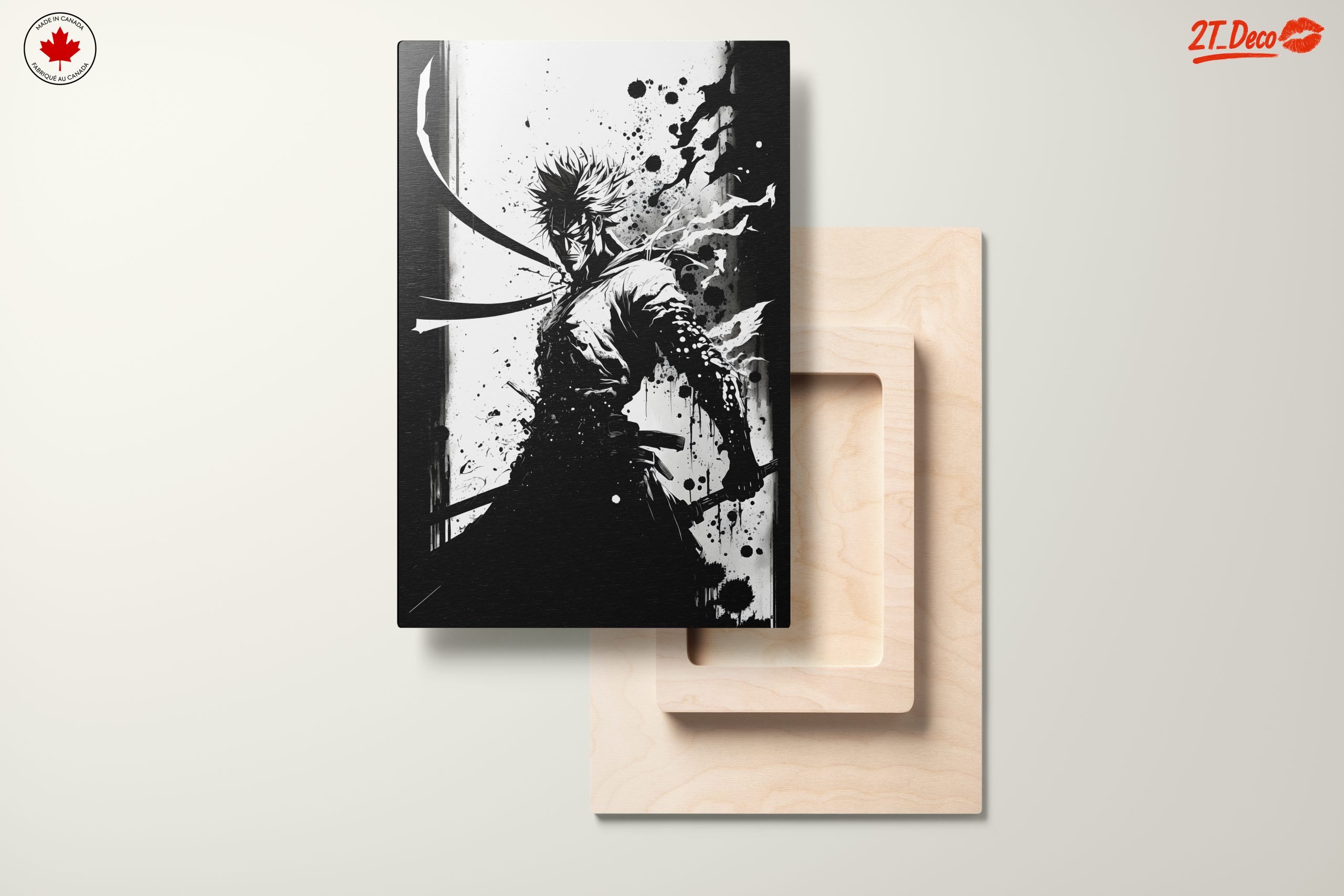 Stylized Dynamic Character Artwork in Black and White - Image 11