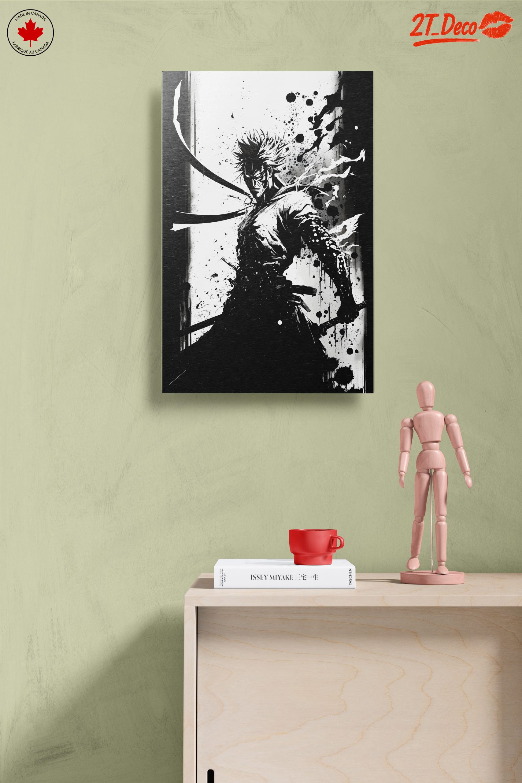 Stylized Dynamic Character Artwork in Black and White - Image 14