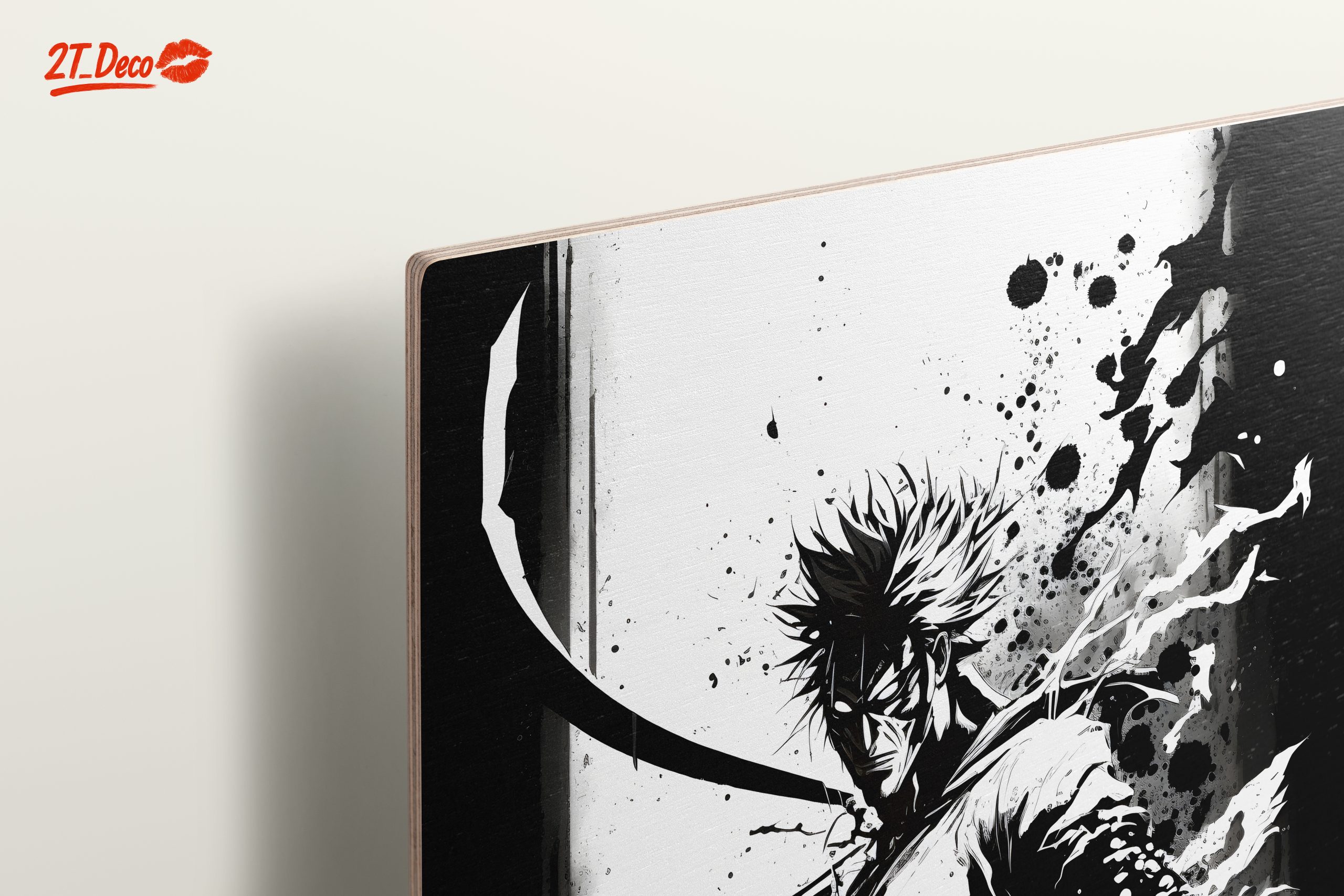 Stylized Dynamic Character Artwork in Black and White - Image 15