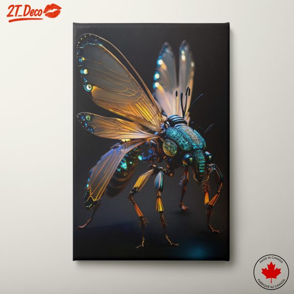 Futuristic Insect Art with Glowing Features