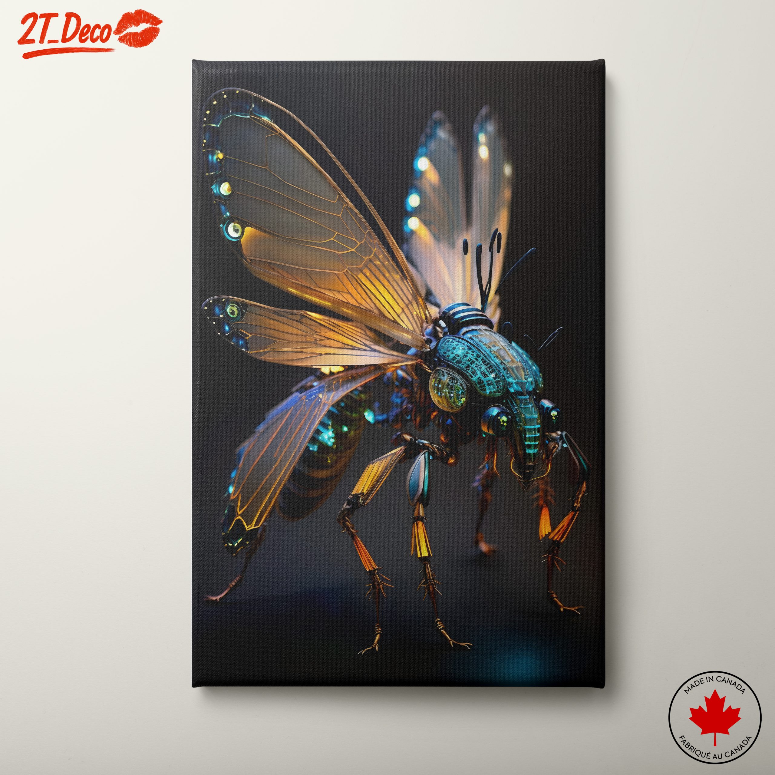 Futuristic Insect Art with Glowing Features