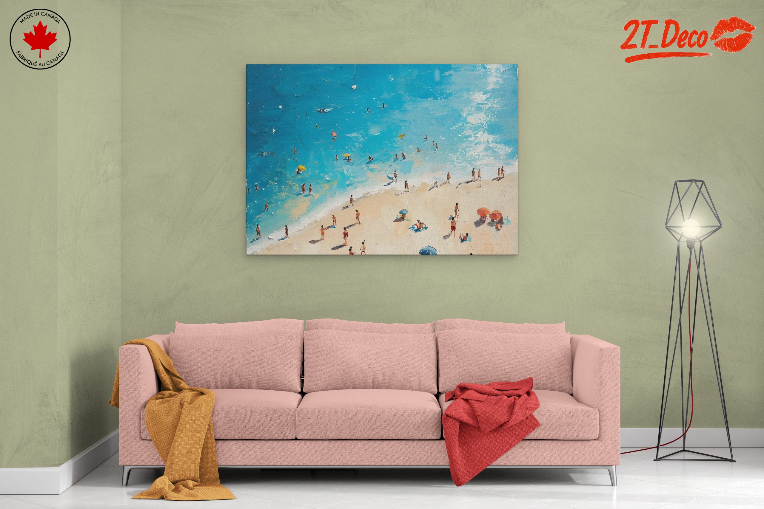 Vibrant Beach Scene with People - Image 2