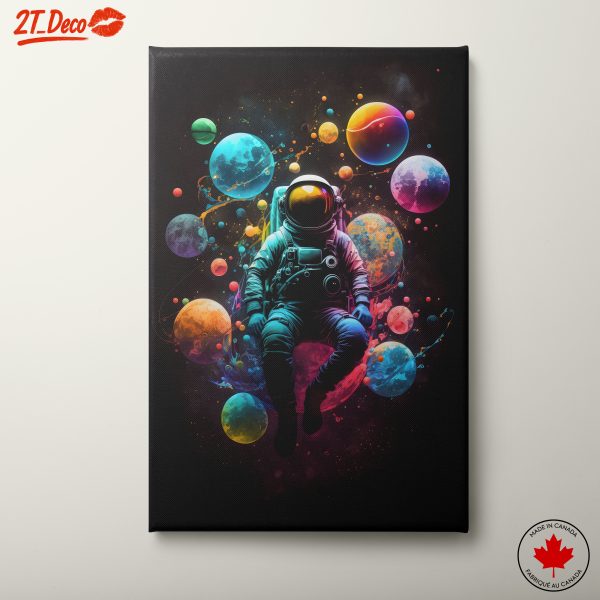 Vibrant Astronaut in Cosmic Space