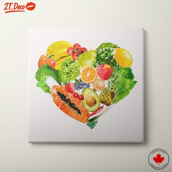 Heart-Shaped Collection of Fruits and Vegetables
