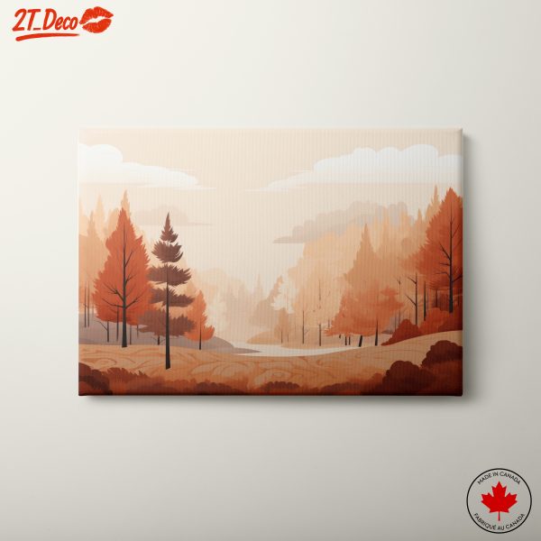 Stylized Autumn Landscape in Warm Tones