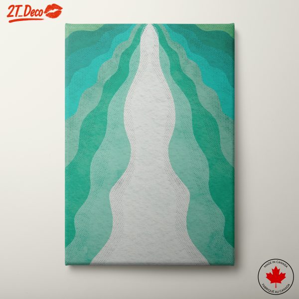 Fluid Abstract Artwork in Shades of Teal