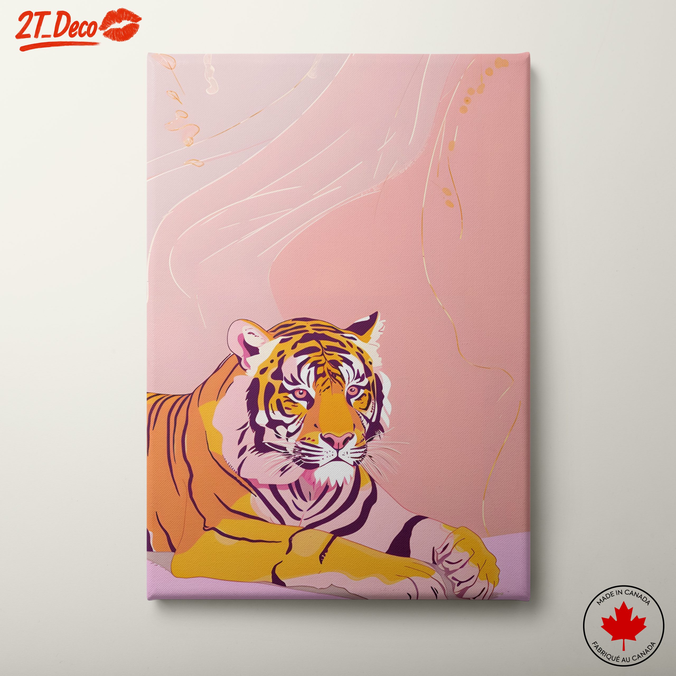 Stylized Tiger Art for Contemporary Spaces