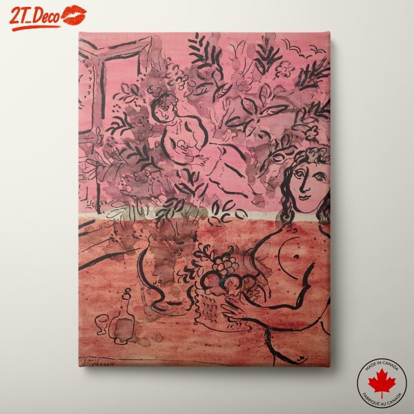 Contemporary Figure Artwork with Fruit Basket