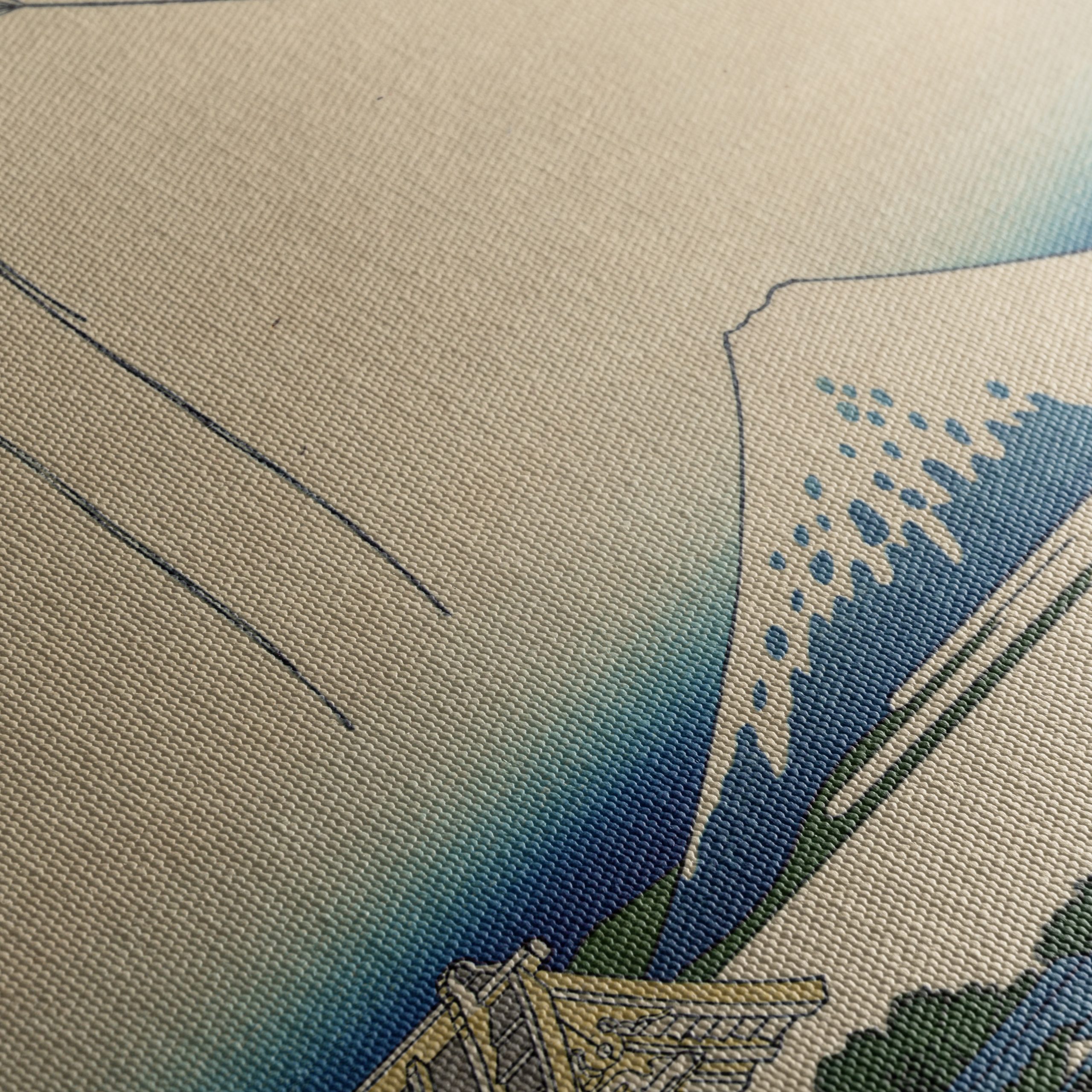 Japanese Woodblock Print of Workers with Mount Fuji - Image 5