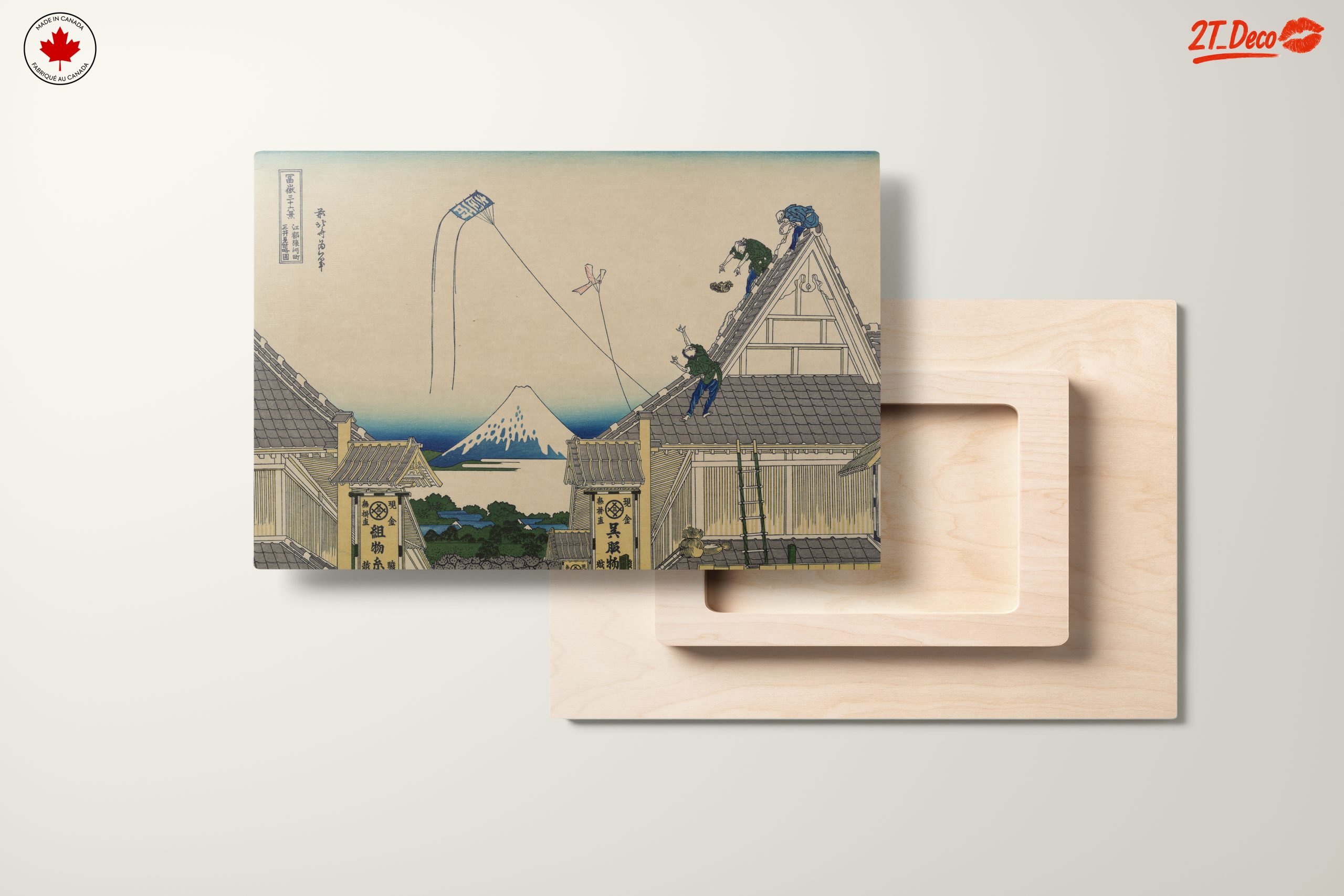Japanese Woodblock Print of Workers with Mount Fuji - Image 11