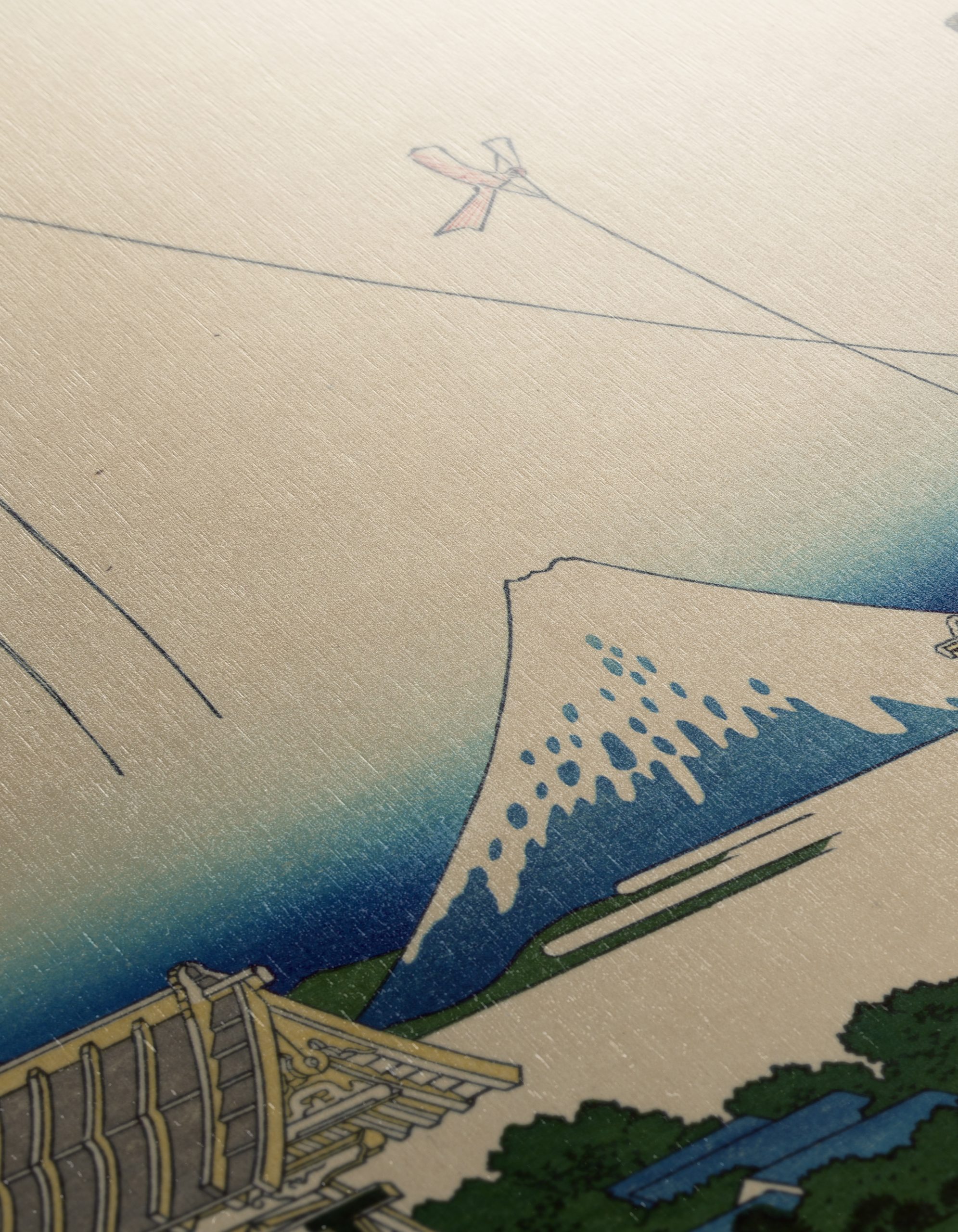Japanese Woodblock Print of Workers with Mount Fuji - Image 12