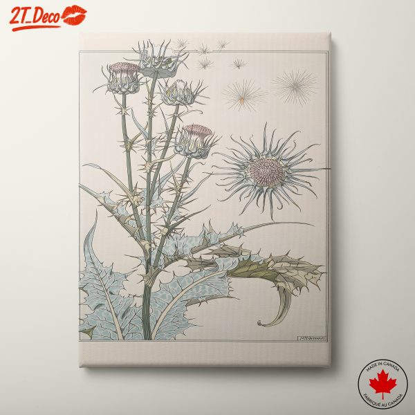 Intricate Botanical Art of Thistle Plant