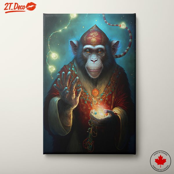 Whimsical Monkey Character with Magical Elements