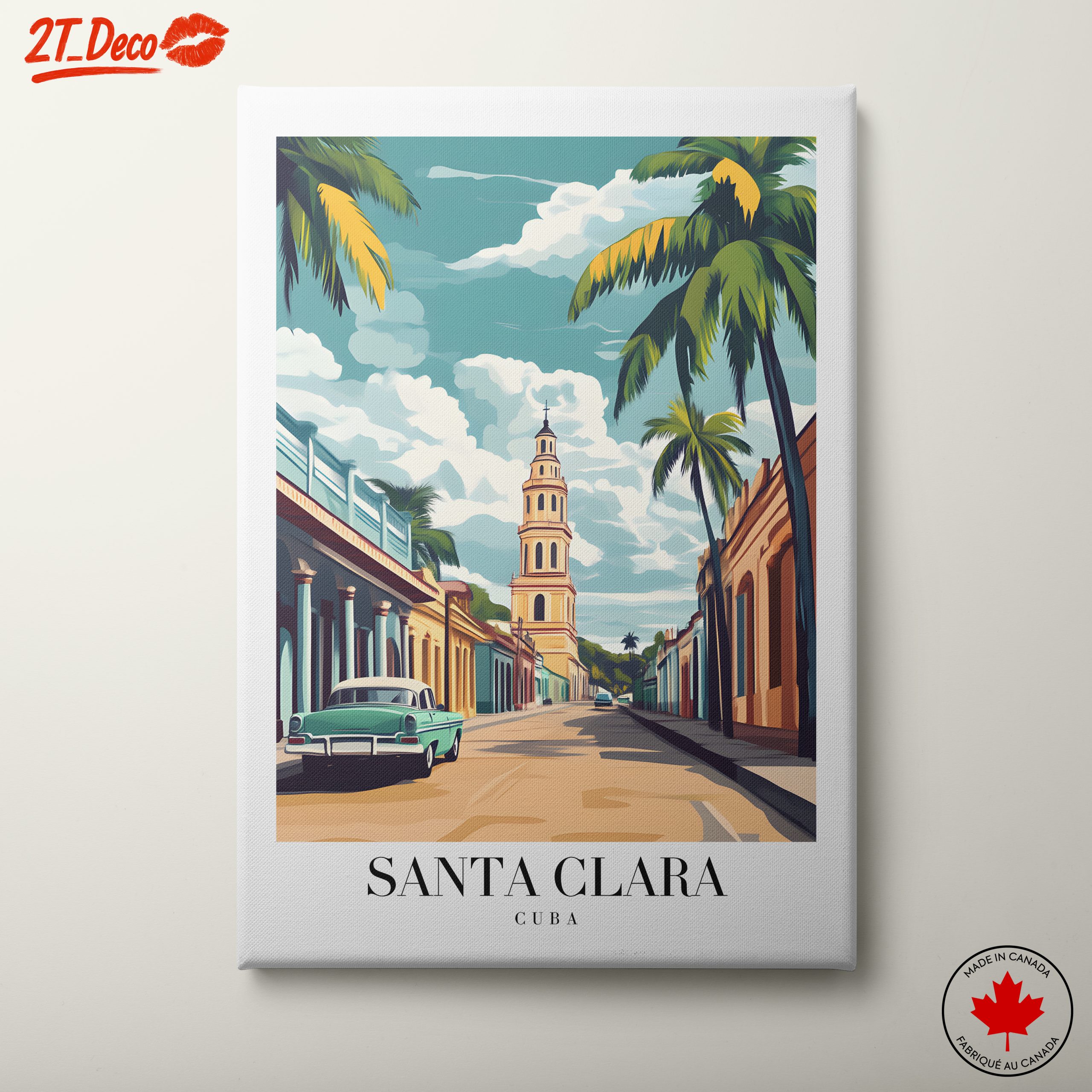 Santa Clara Cuba Vintage Art
