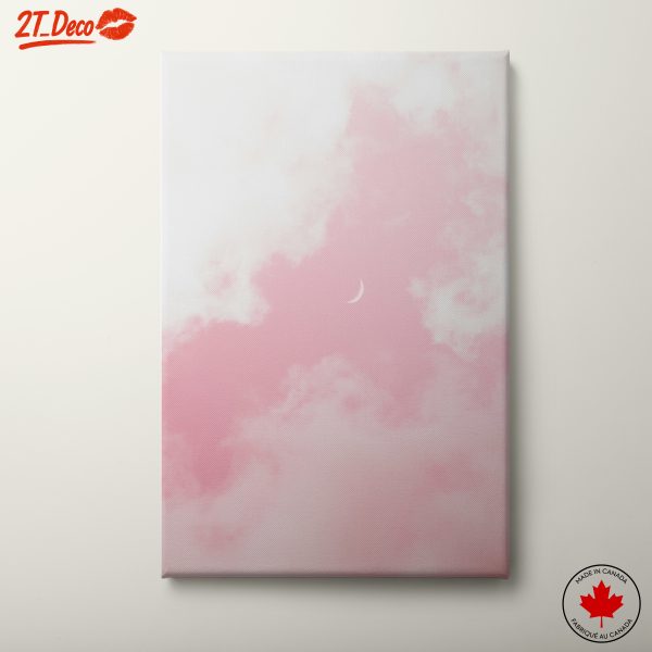 Crescent Moon in Pink Clouds