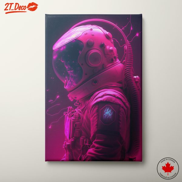 Vibrant Astronaut Artwork in Neon Colors