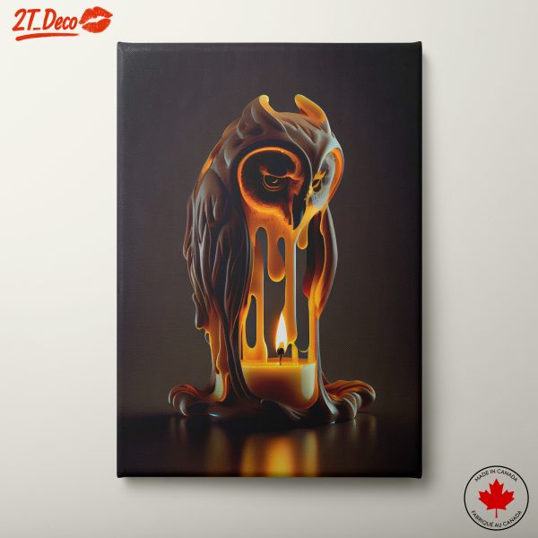 Stylized Owl Candle Art