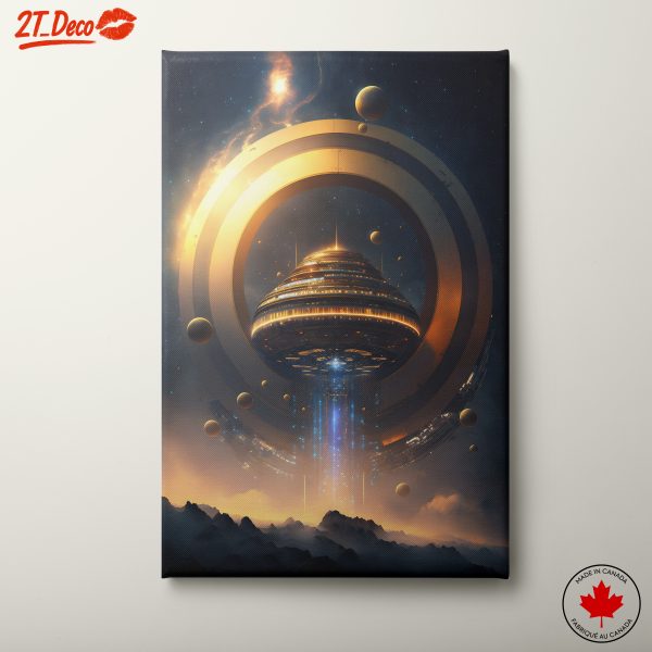 Stunning Cosmic Landscape with Futuristic Elements