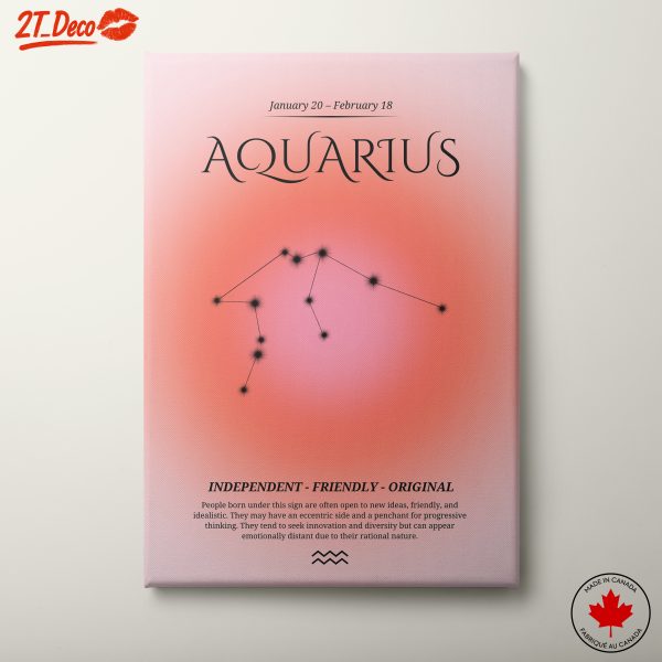 Aquarius Zodiac Sign Abstract Artwork