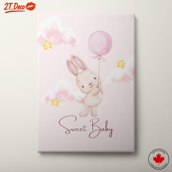 Charming Cute Rabbit Holding Balloon