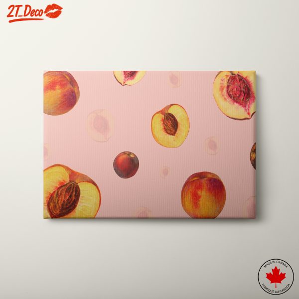 Abstract Peaches Art on Pink Background
